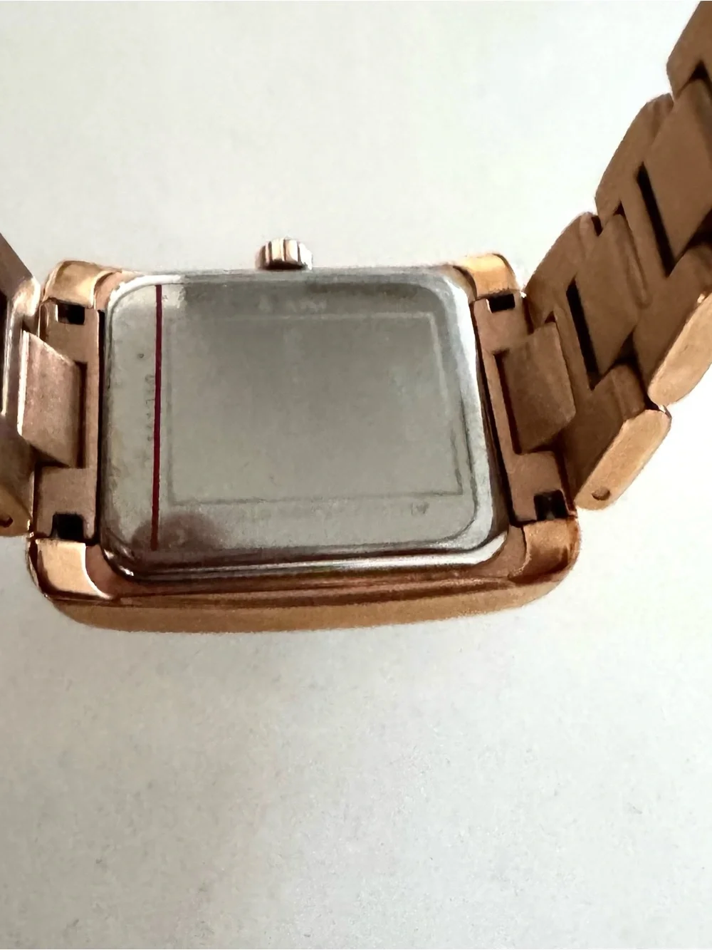 Michael Kors Rose Gold Rectangular Crystal-Trim Bracelet Watch